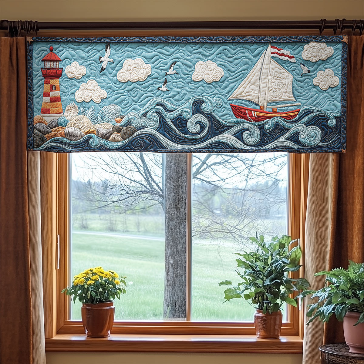 Lighthouse Watch WN0307097CL Quilted Valance