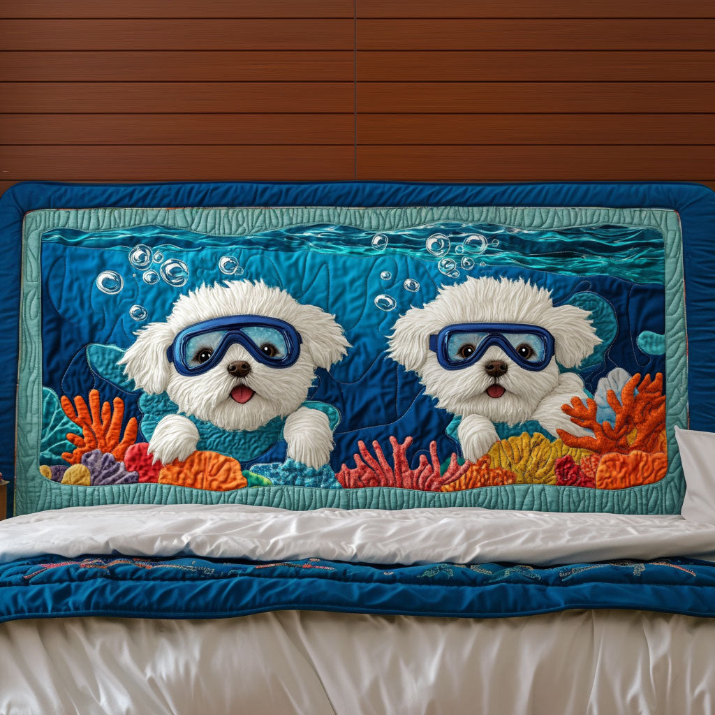 Puppy Splash Adventure KL3012021CL Quilted Headboard Slipcover