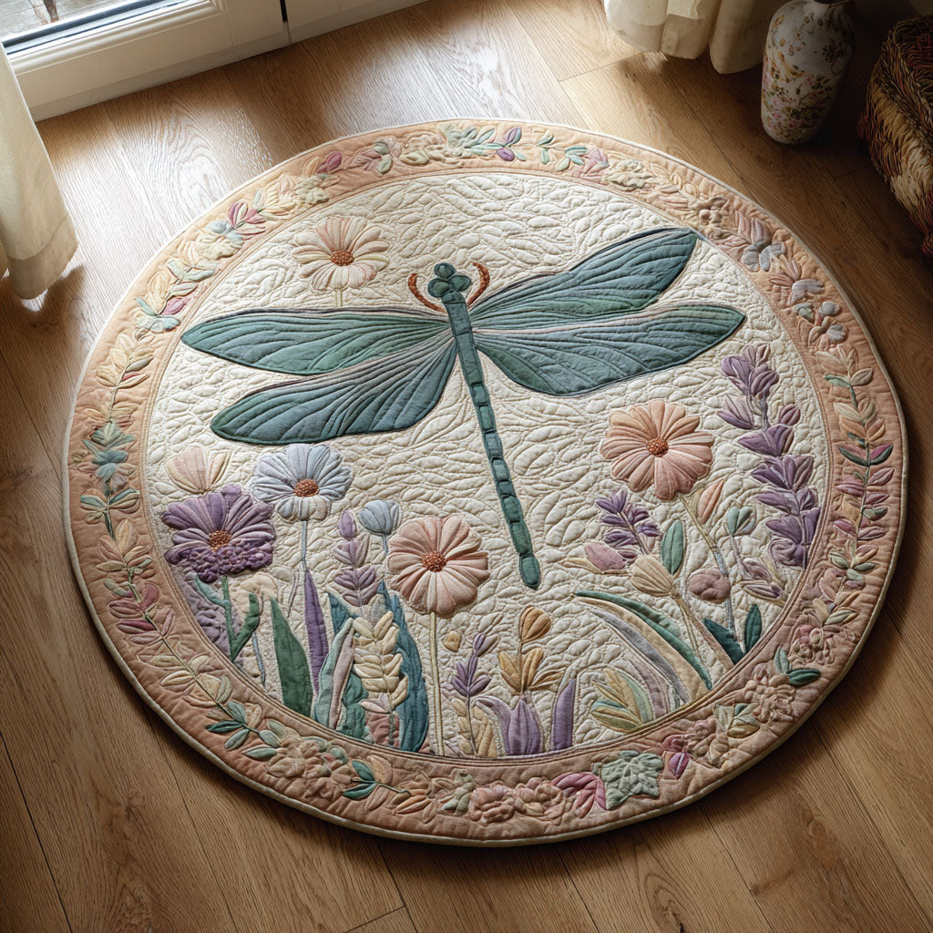Dragonfly Dance CW0908017CL Quilted Round Mat