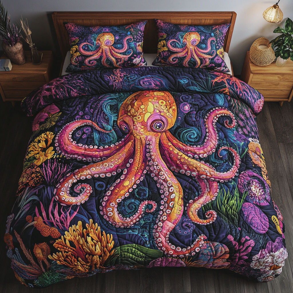 Floral Sea Octopus WY2602018CL Duvet Cover Set