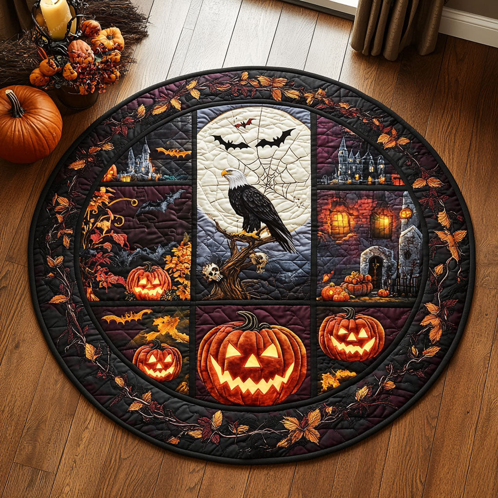 Halloween Patch Guardian WY2108031CL Quilted Round Mat