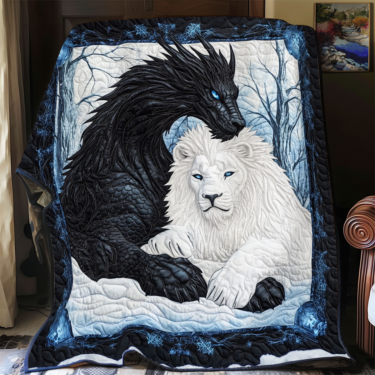 Winter Dragon And Lion WX0805043CL Quilt