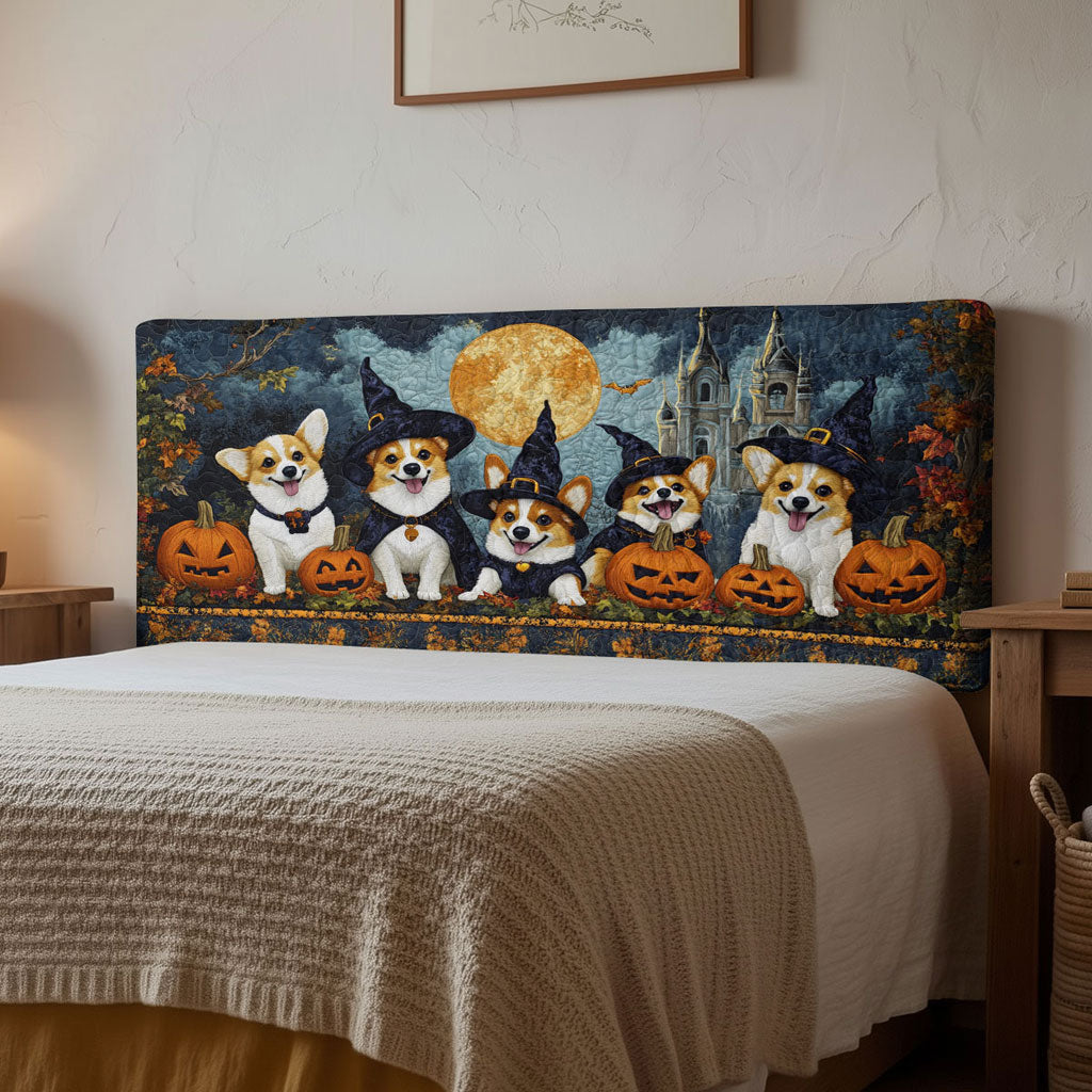 Haunted Corgi WN2012040CL Quilted Headboard Slipcover