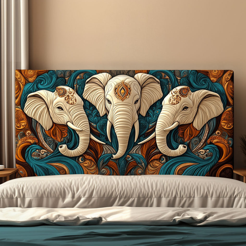 Timeless Elephant Trio KL3112021CL Quilted Headboard Slipcover