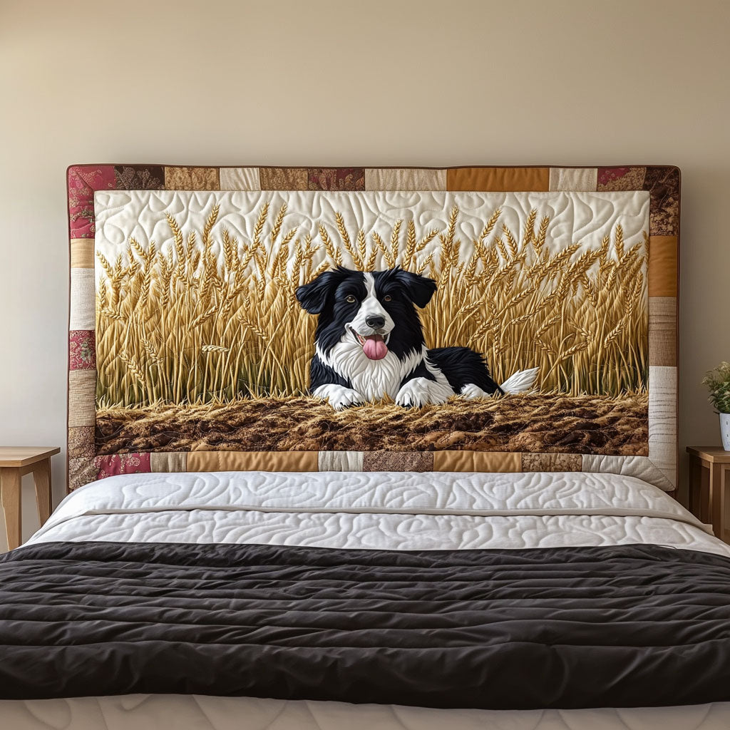 Dog On Paddy Field QA3112020CL Quilted Headboard Slipcover