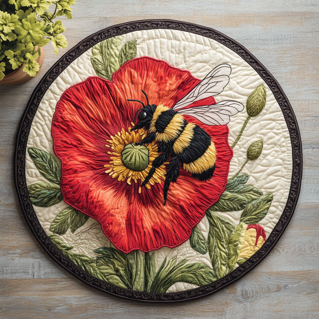 Poppy Bee CW0406016CL Quilted Round Mat