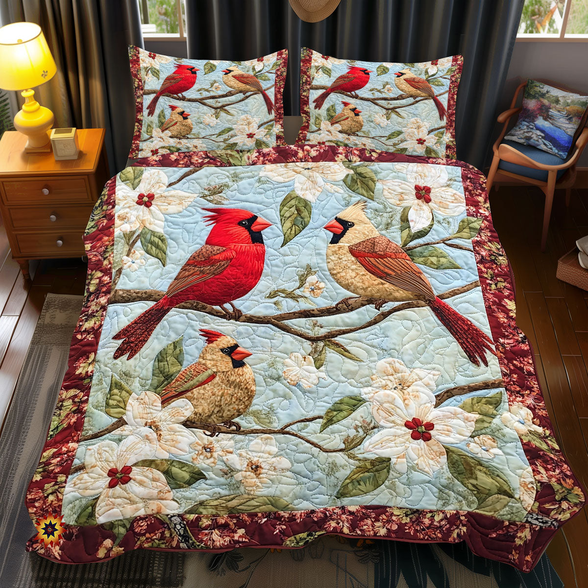 Floral Cardinal WX2612091CL Duvet Cover Set
