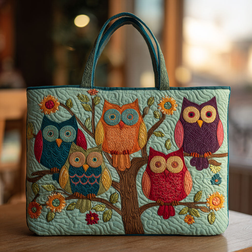 Garden Owl CW0210014CL Quilted Tote Bag