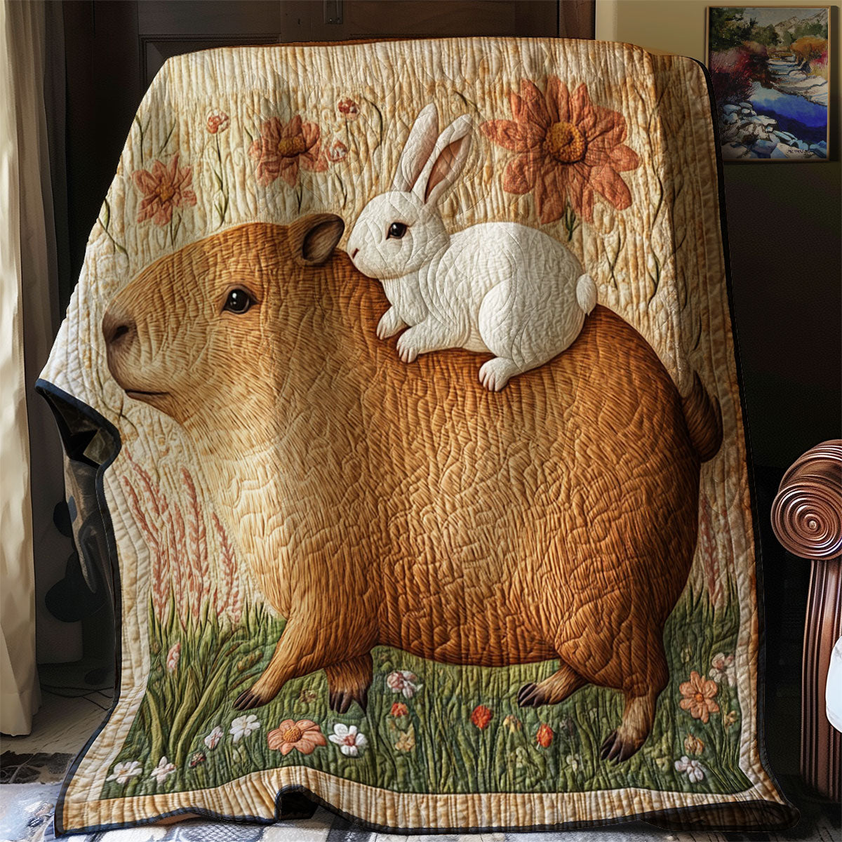 Capybara And Rabbit WJ2401006CL Quilt