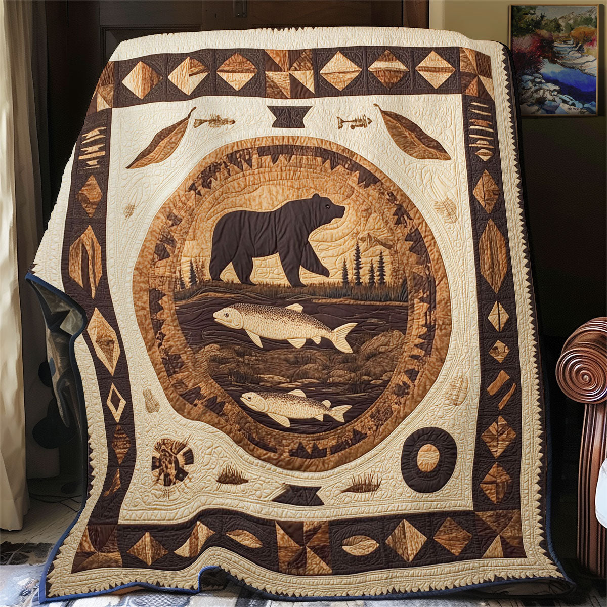 Fishing Bear WY1703120CL Quilt