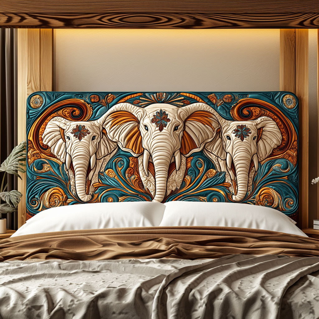 Elephant Guardians Mandala KL3112019CL Quilted Headboard Slipcover