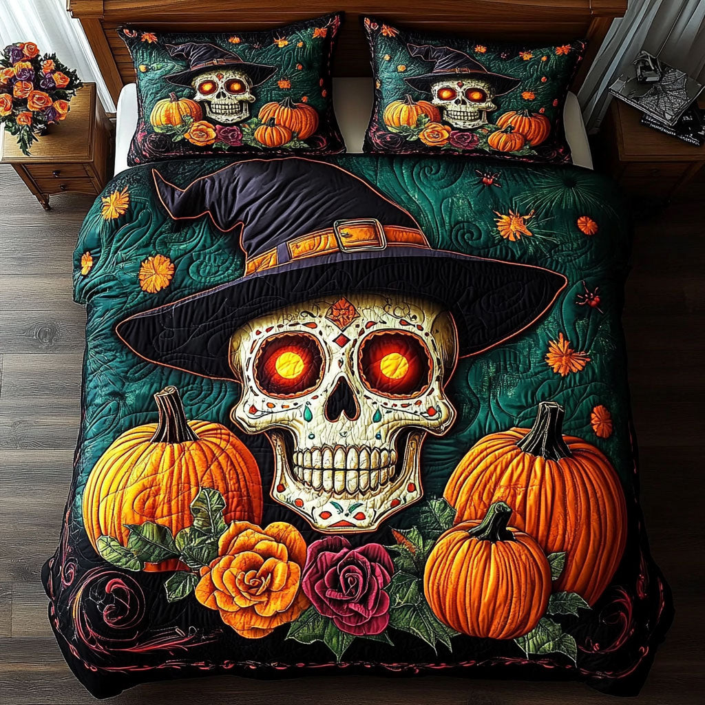 Halloween Witch Skull WY0707058CL Duvet Cover Set