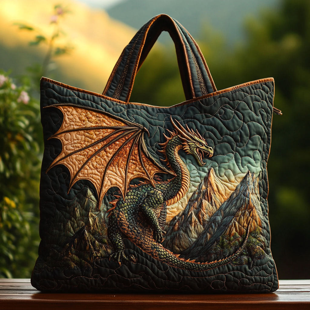 Crimson Dawn Dragon WN3009004CL Quilted Tote Bag