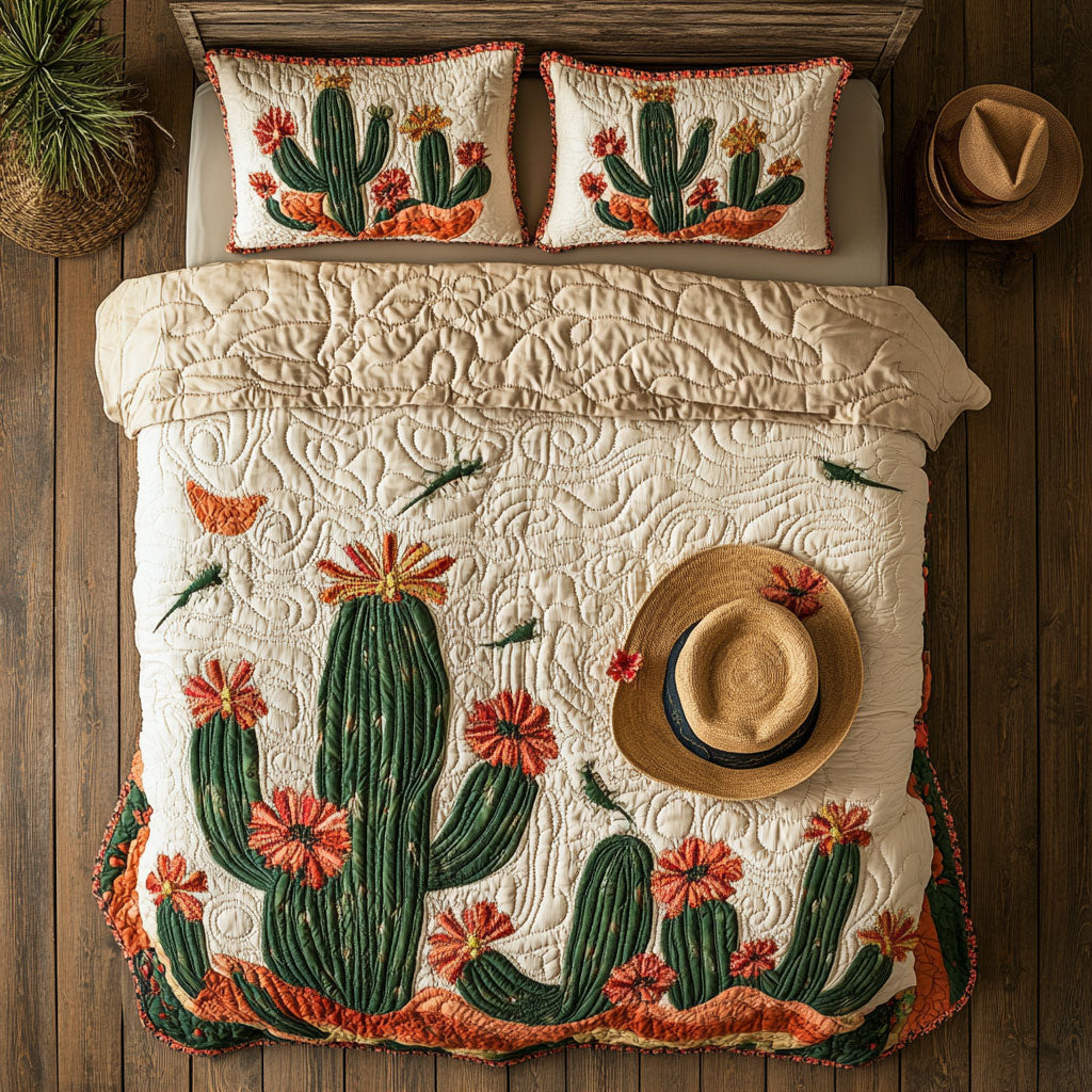 Cowboy Hat In Cactus WY2006017CL Duvet Cover Set
