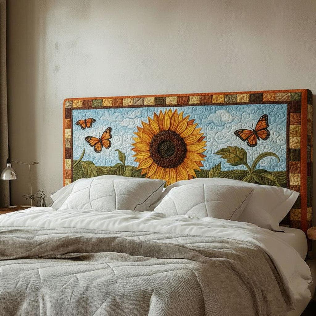 Butterfly In Sunshine WJ1012003CL Quilted Headboard Slipcover