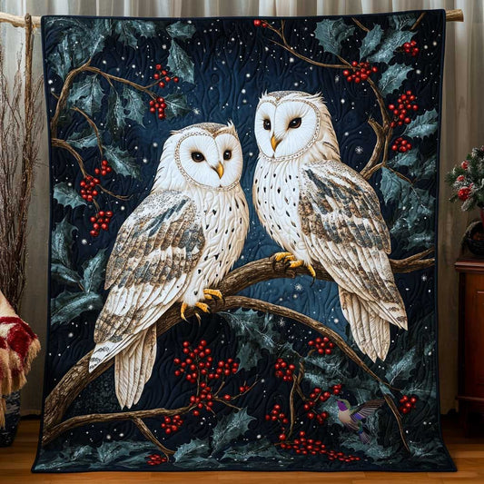 Couple Owl Christmas Forest WP0711007CL Quilt
