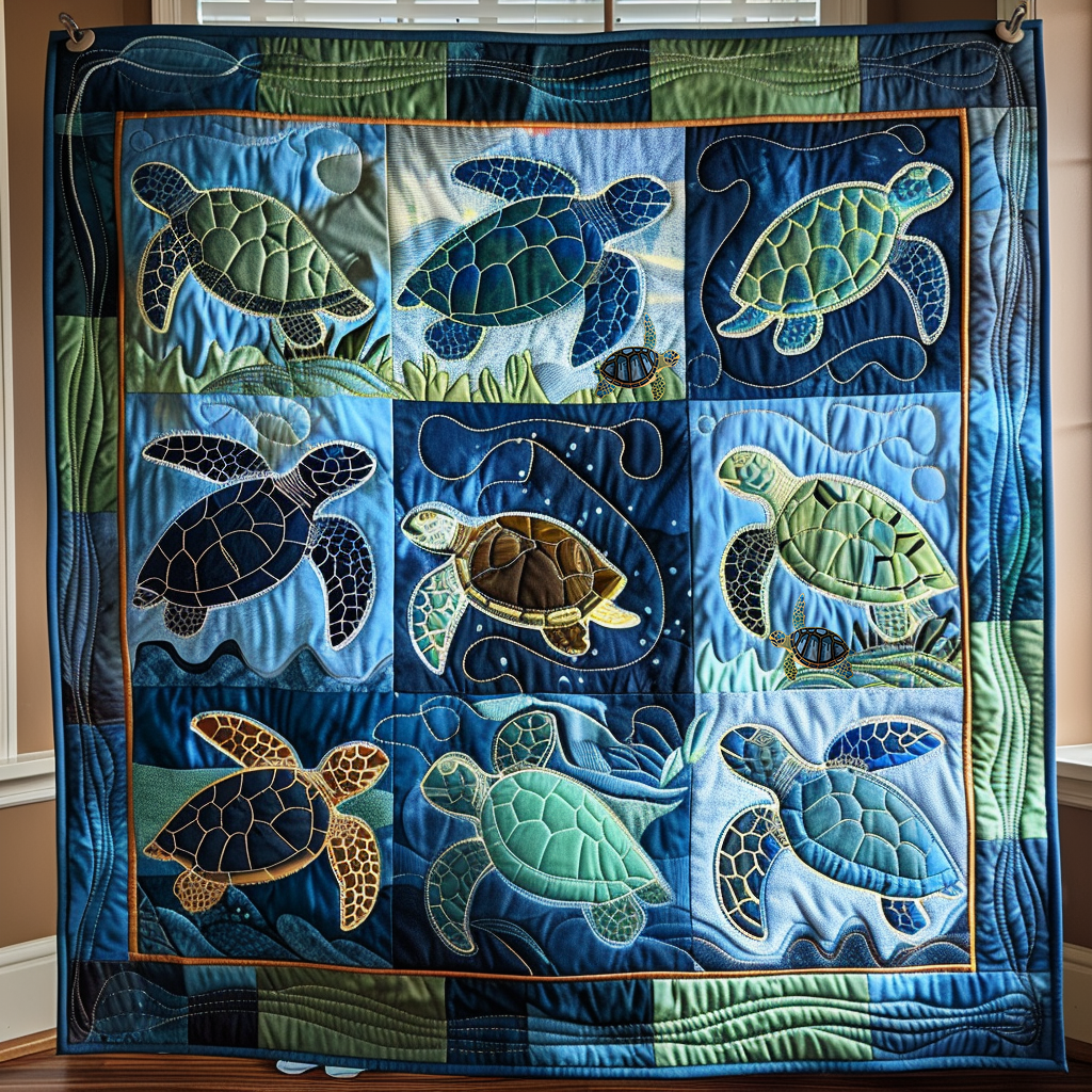 Love Sea Turtles XR1710001CL Quilt