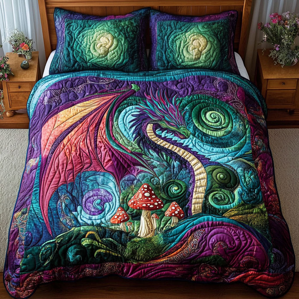 Dragon In Mushroom Forest WY0502083CL Duvet Cover Set