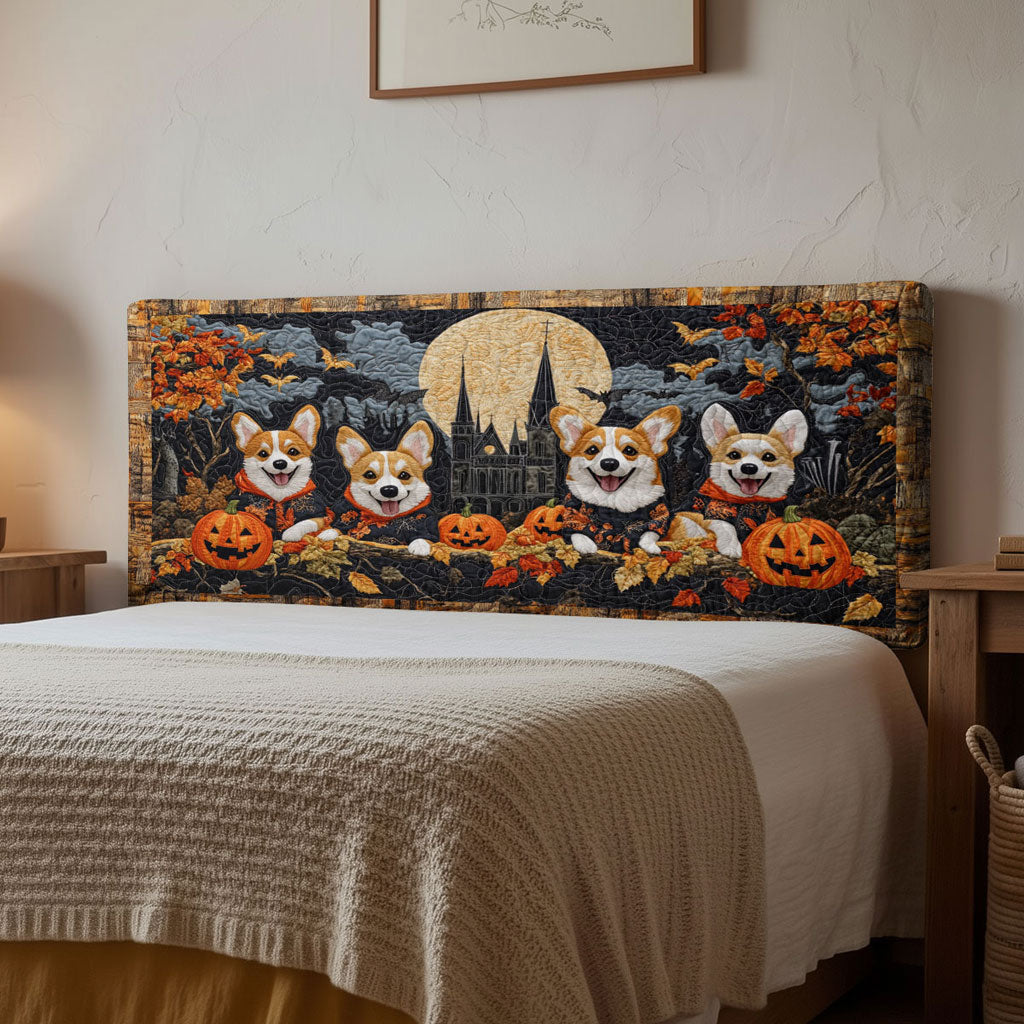 Enchanted Corgi WN2012023CL Quilted Headboard Slipcover