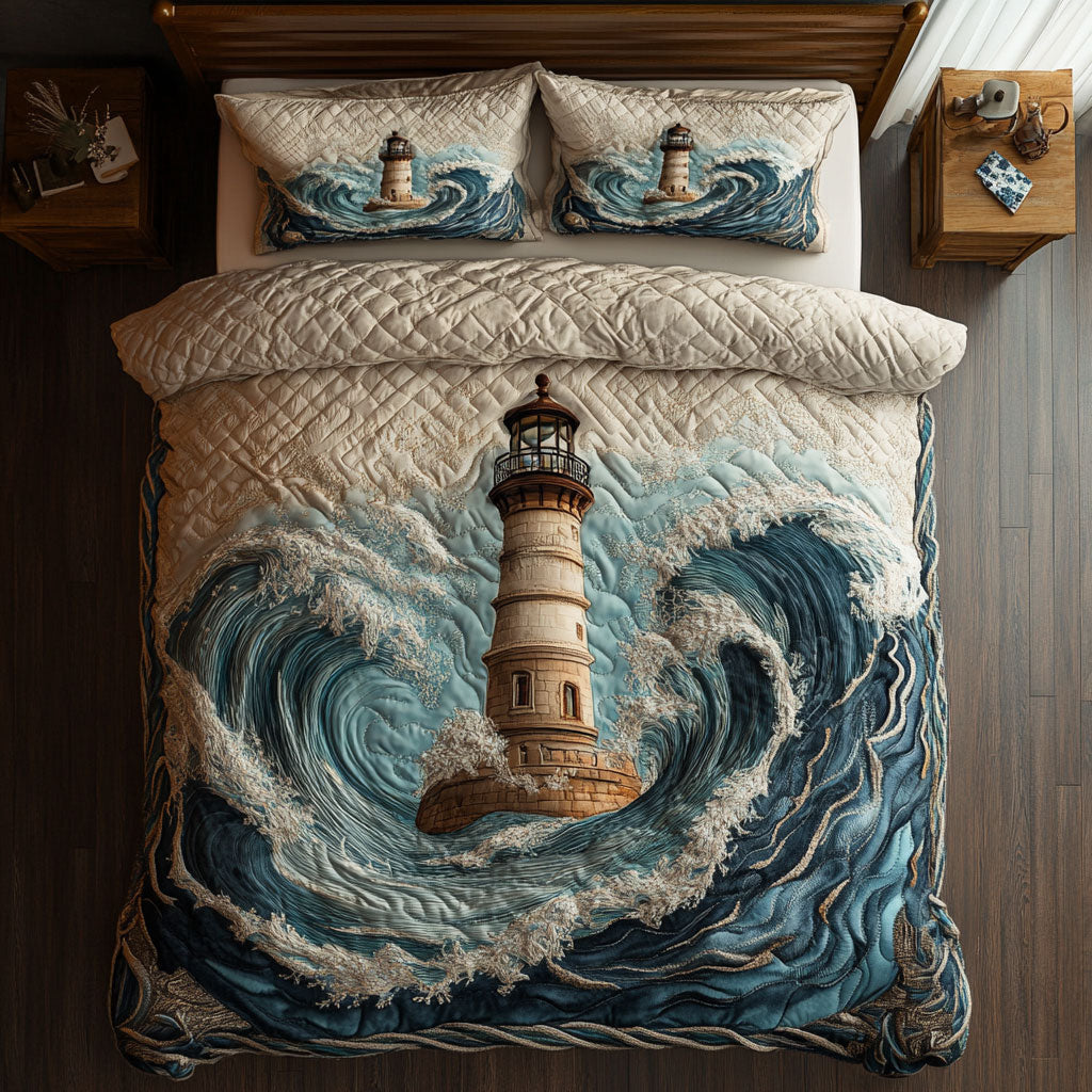 Stormy Sea Lighthouse WY1208081CL Duvet Cover Set
