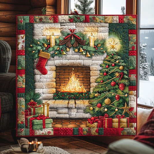 Fireplace Christmas CW2510017CL Quilt