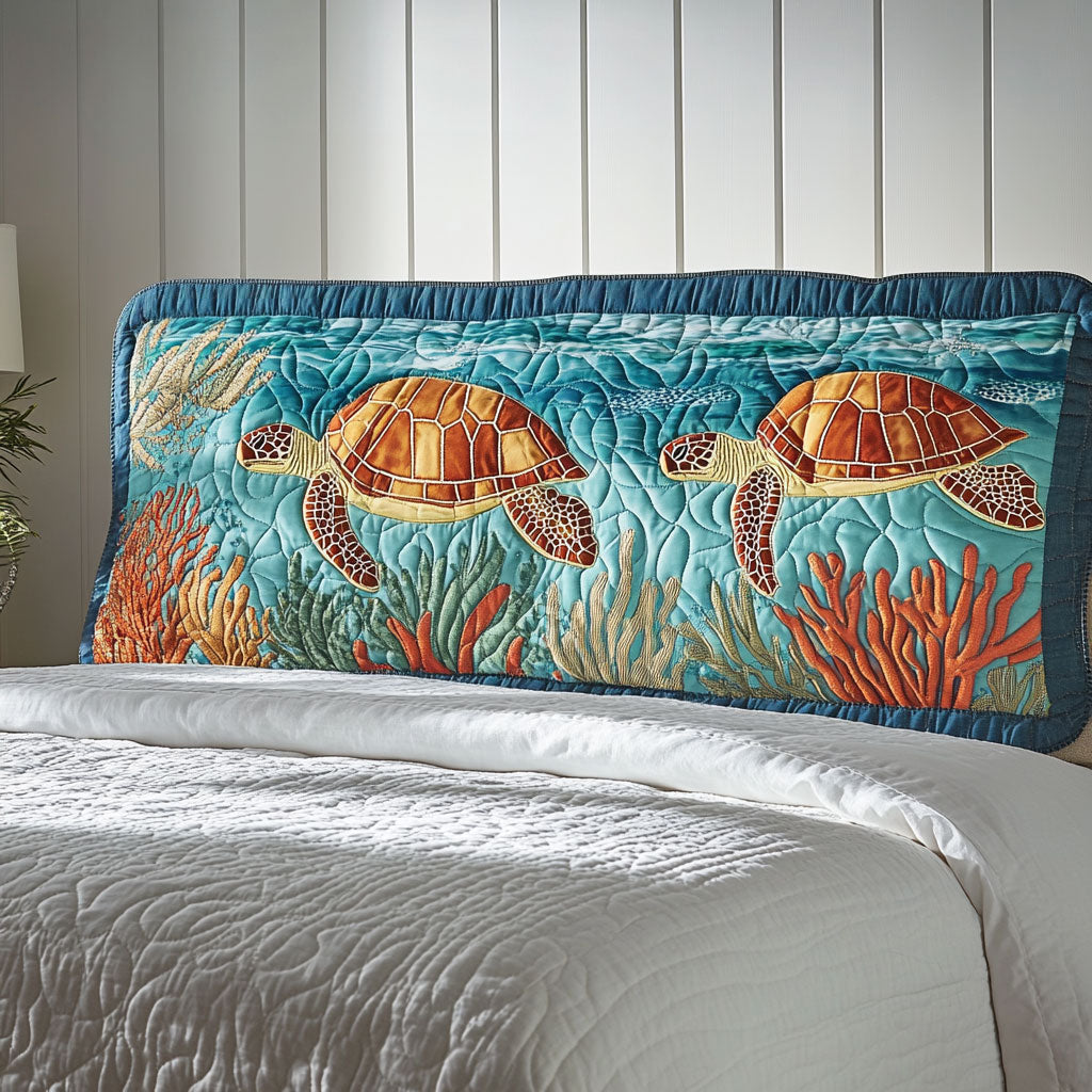 Deep Sea Turtle WN2312008CL Quilted Headboard Slipcover
