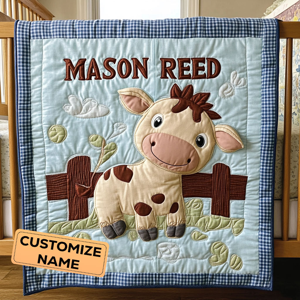 Cow Cuddles CP2507031CL Personalized Baby Quilt