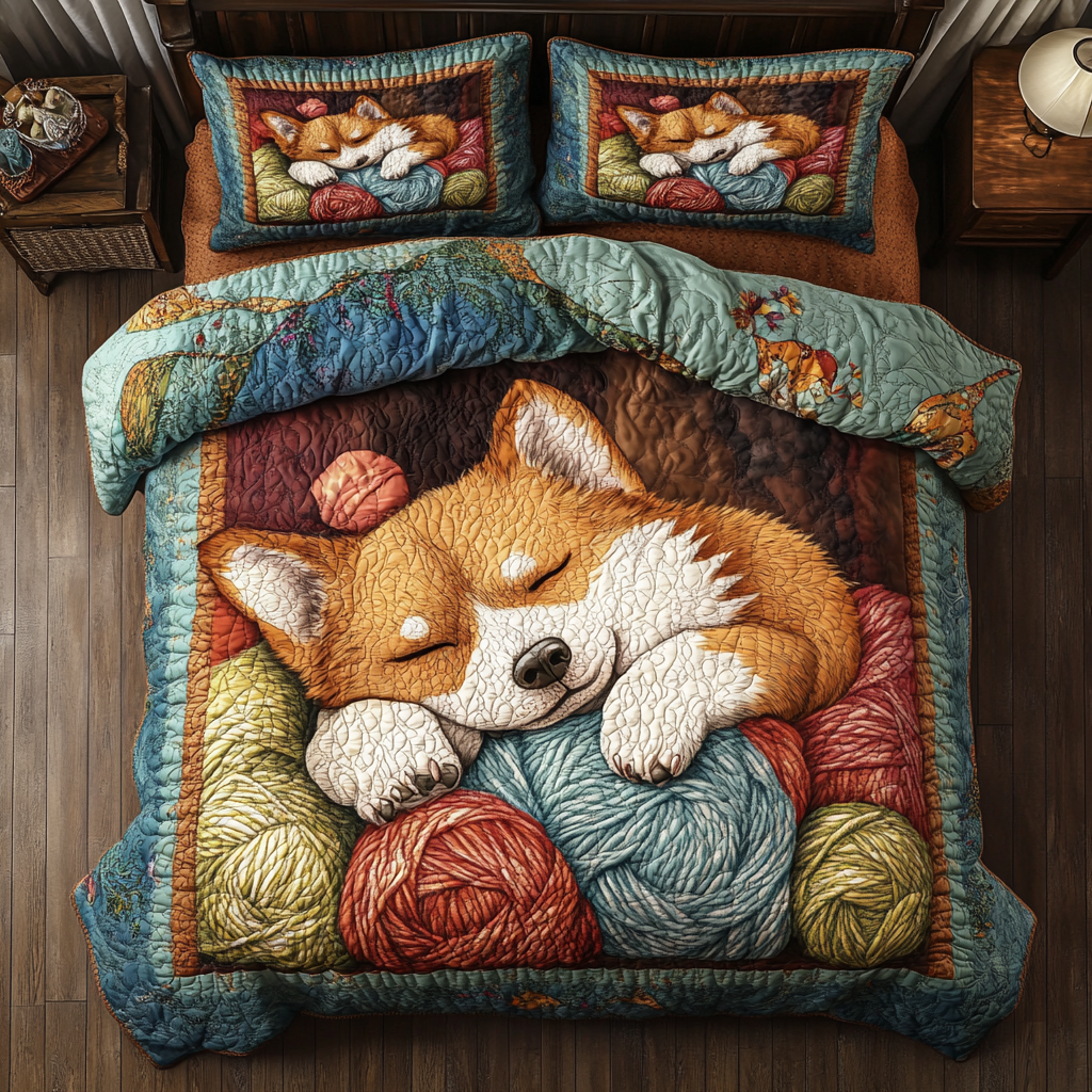 Cozy Dog In Winter WY1001035CL Duvet Cover Set