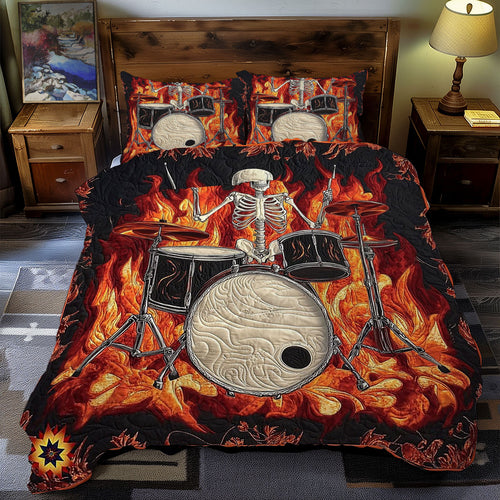 Skeleton Fire Drum WY0412064CL Duvet Cover Set