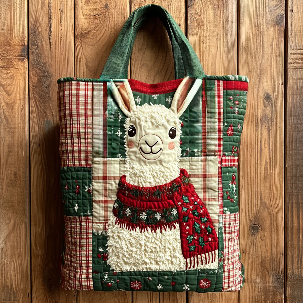 Llama Christmas Lights WN1711035CL Quilted Tote Bag