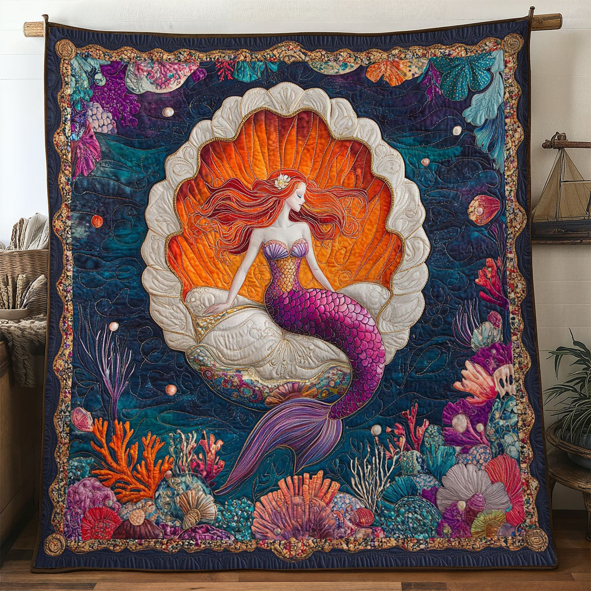 Mermaid Ocean WN3105028CL Quilt