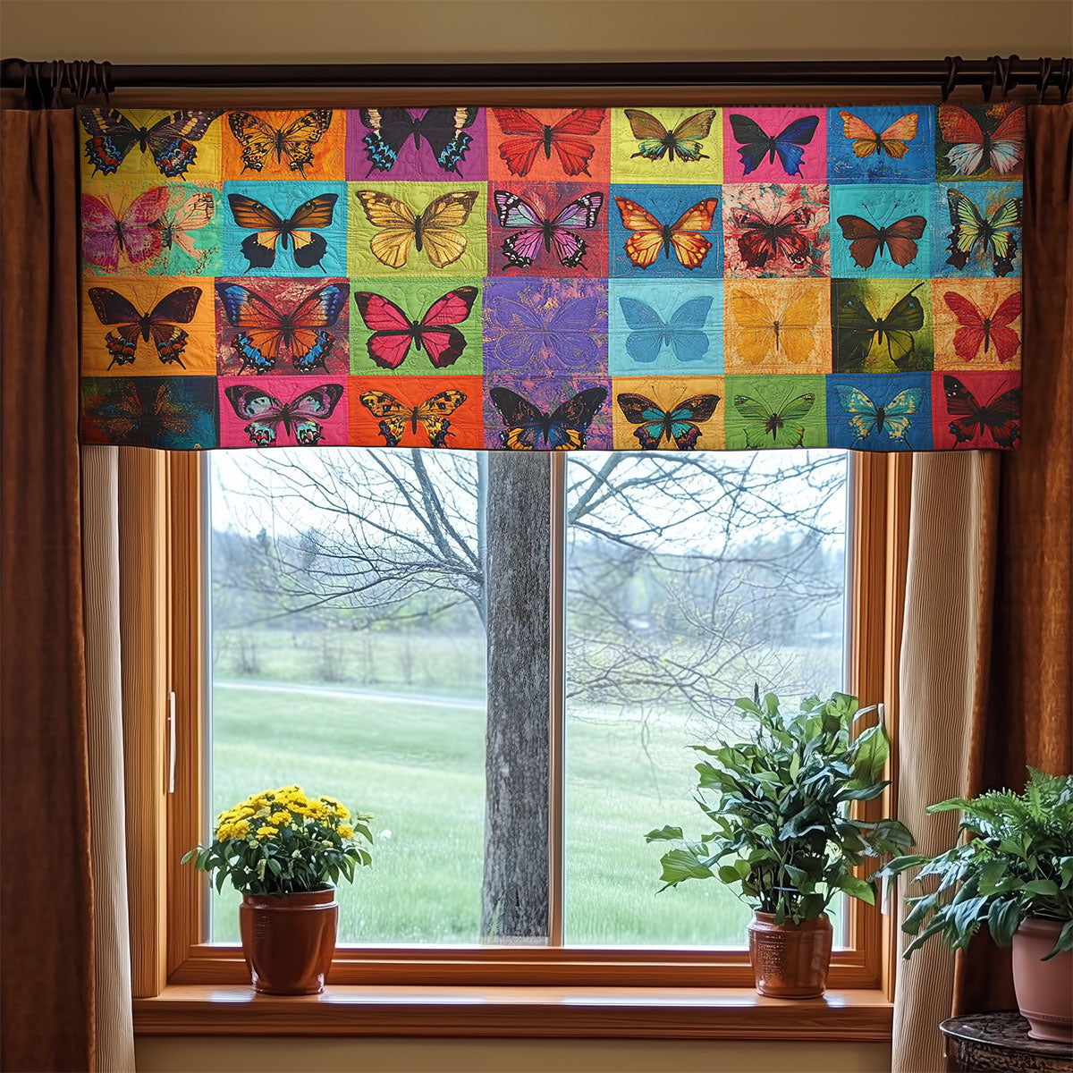 Vibrant Butterfly WX0805041CL Quilted Valance