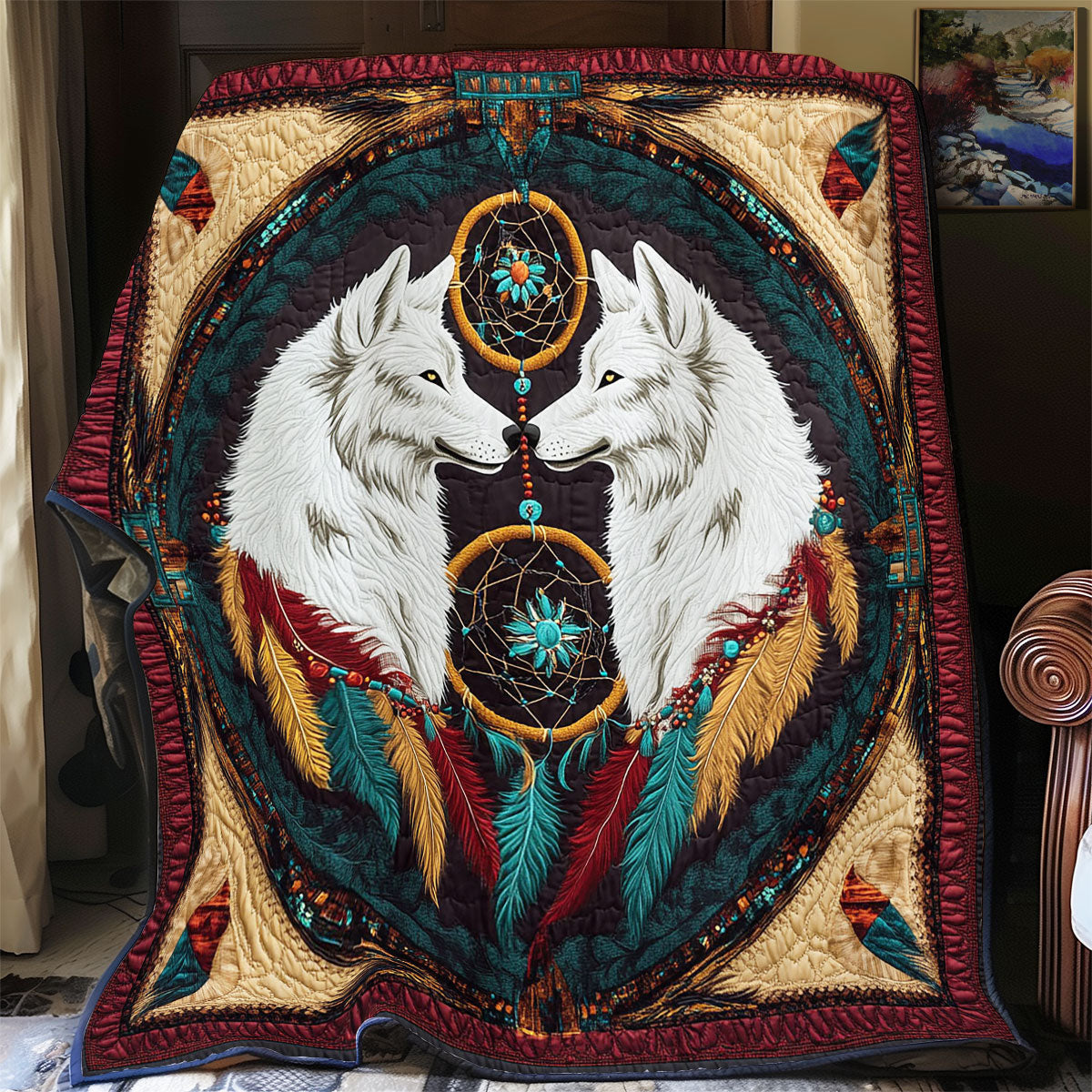 Dreamcatcher And Wolf WY2702072CL Quilt