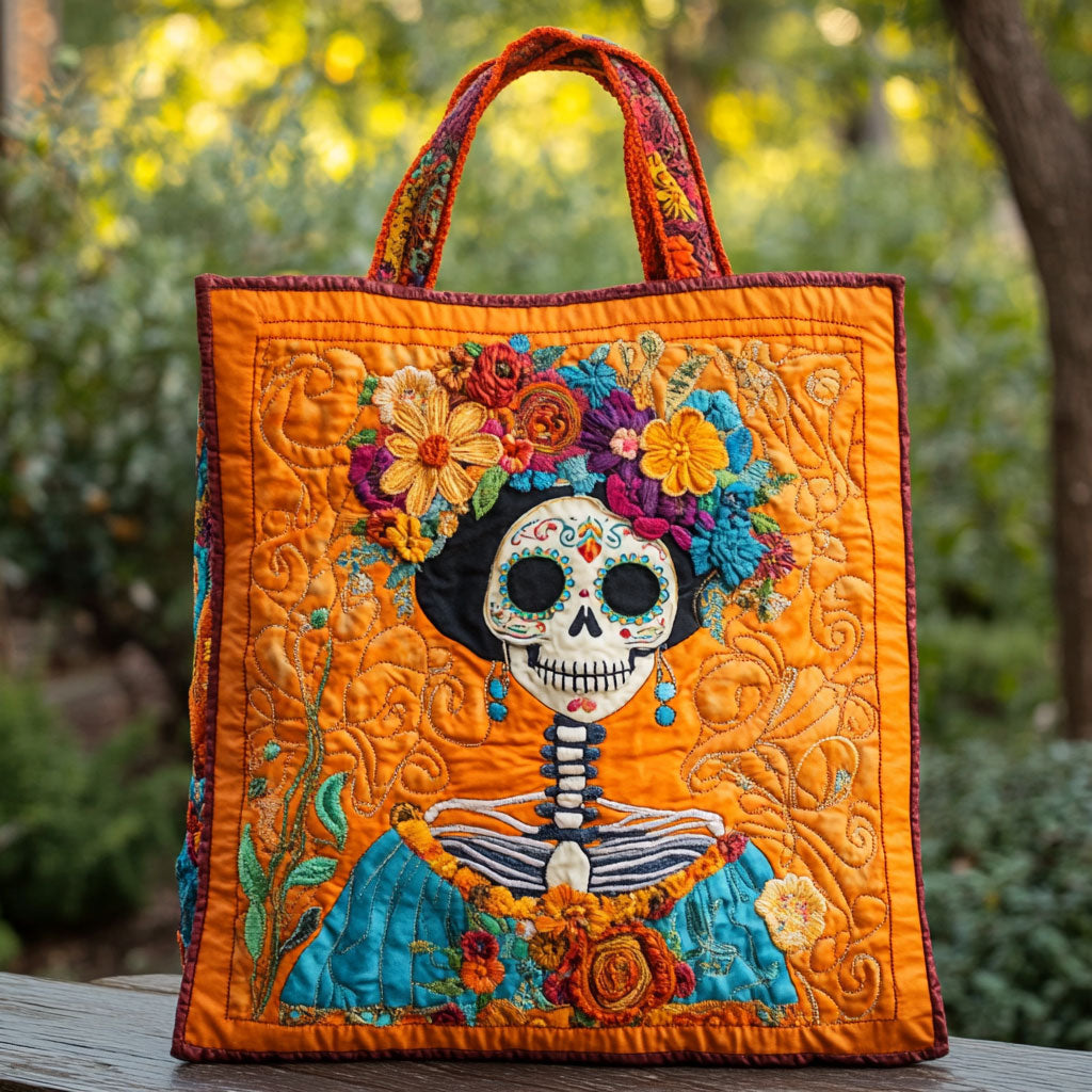 Bloom Skeleton Woman WN2209002CL Quilted Tote Bag