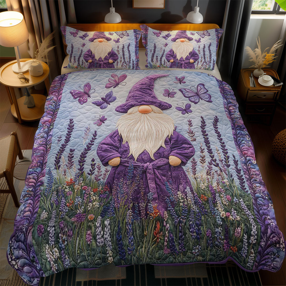 Purple Meadow Gnome WN3012076CL Duvet Cover Set