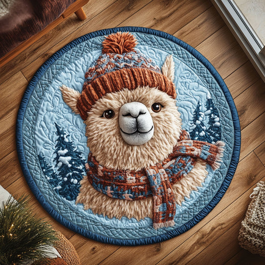 Warm With PomPom CP1006042CL Quilted Round Mat