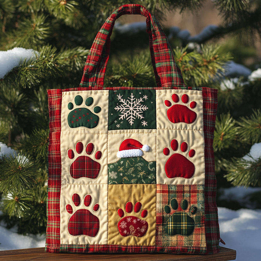 Winter Dog Paw Magic WN0511114CL Quilted Tote Bag