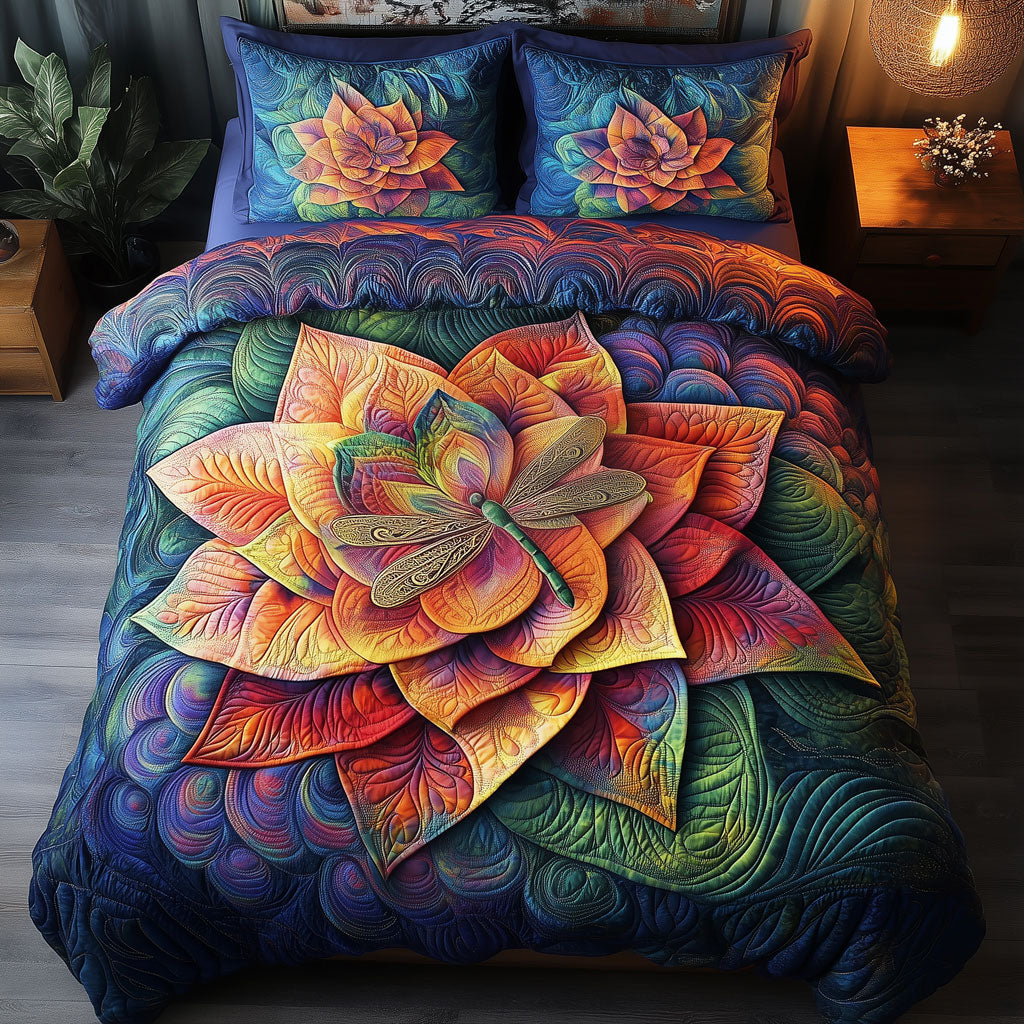 Dragonfly Rainbow Lotus LT0410009CL Duvet Cover Set