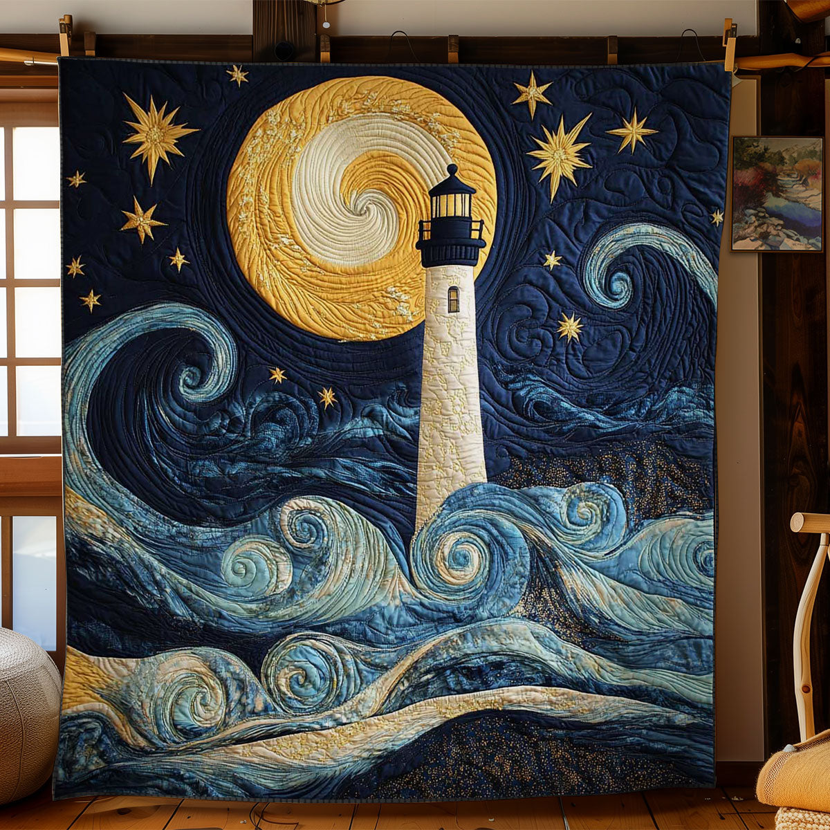 Moonlit Lighthouse WN1903154CL Quilt