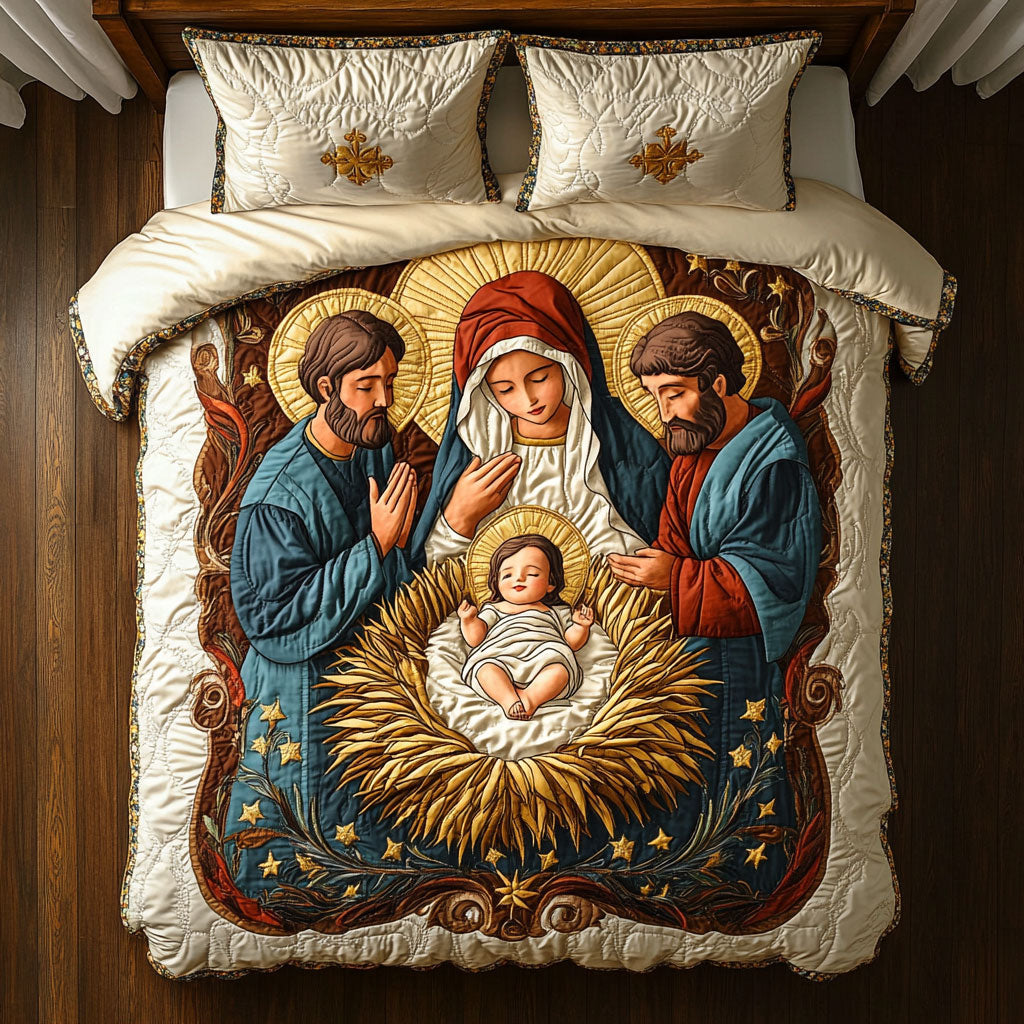 Quilted Nativity WY2108065CL Duvet Cover Set