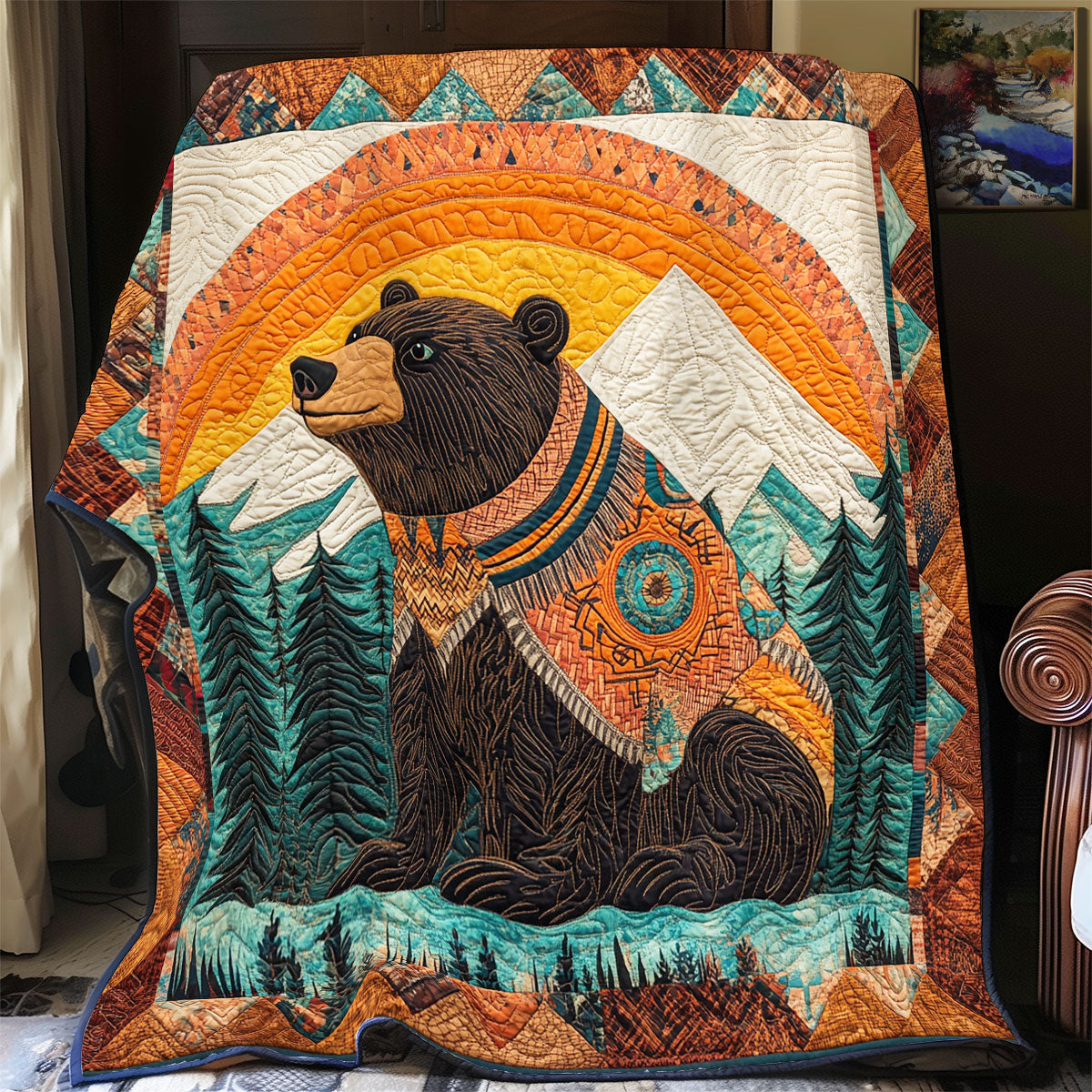 Native American Bear WX3105053CL Quilt