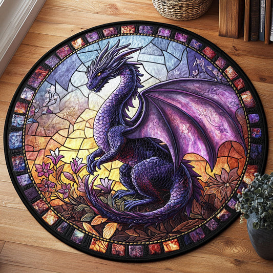 Majestic Dragon WX1206026CL Quilted Round Mat