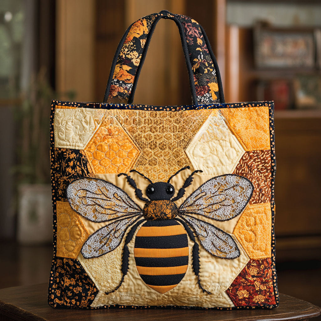 Rustic Honeycomb Bee WN1511078CL Quilted Tote Bag