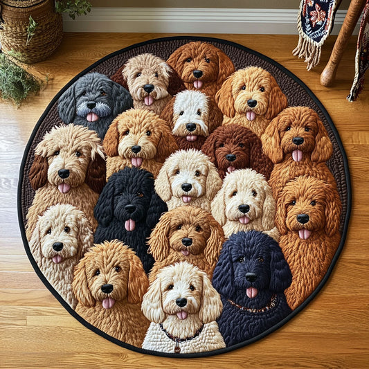 Doodle Dog WJ0605026CL Quilted Round Mat