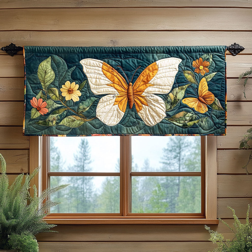 Butterfly Garden WP1403004CL Quilted Valance