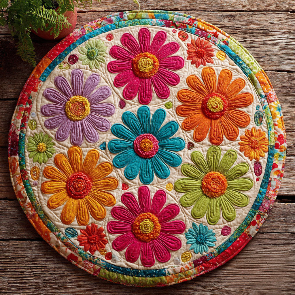 Daisy Dance CW2308006CL Quilted Round Mat