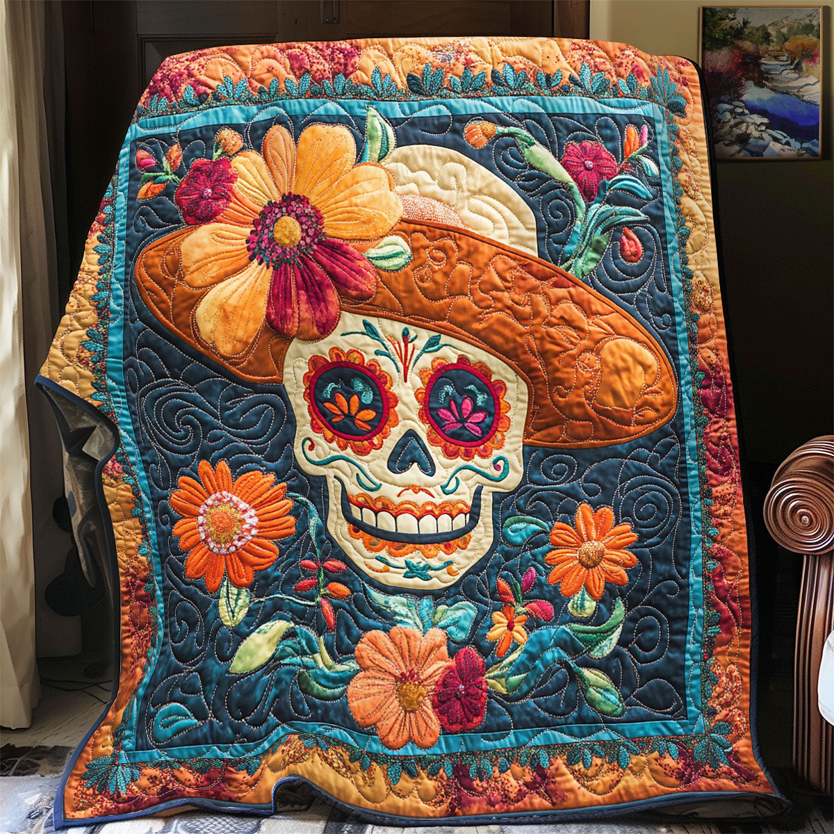 Skull Floral WX3105062CL Quilt