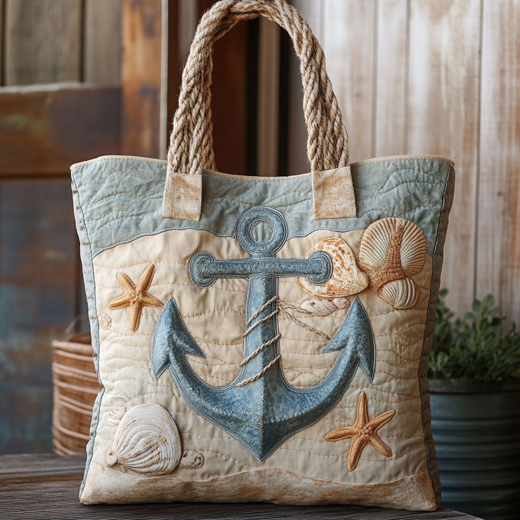 Nautical Anchor Spirit CW2309020CL Quilted Tote Bag