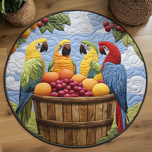 Vivid Tropical Parrot WJ0605032CL Quilted Round Mat