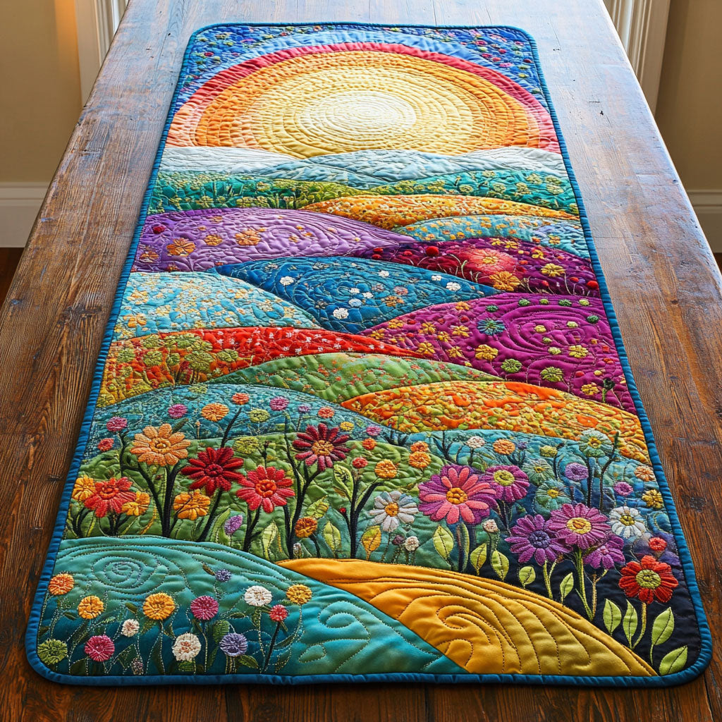 Flower Hill WJ2904022CL Quilted Table Runner